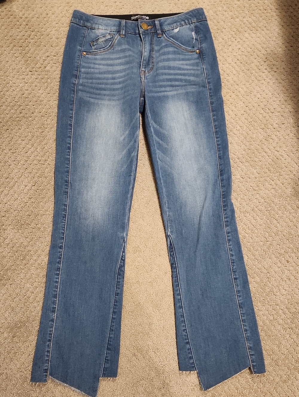 NEW* MAC AND ME Women’s Blue Split-Hem Jeans Sz 2